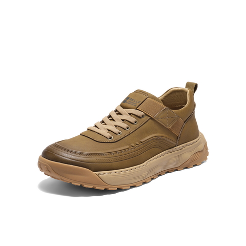 百丽户外休闲高帮工装鞋男2025新款冬季免系带厚底增高鞋A2172DM5