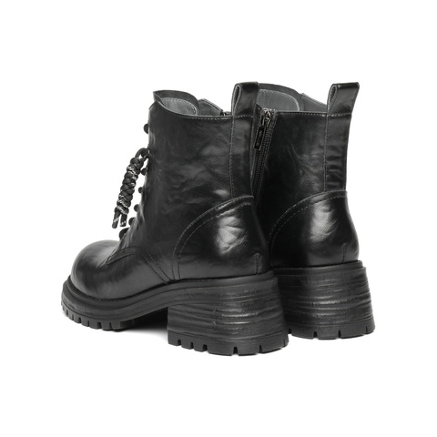 百丽编织绳马丁靴女2025冬新翘头复古短靴DY017DD5