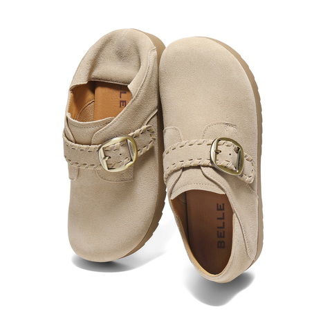 百丽简约复古勃肯鞋女2025秋新舒适薄底可两穿休闲鞋B2900CM5