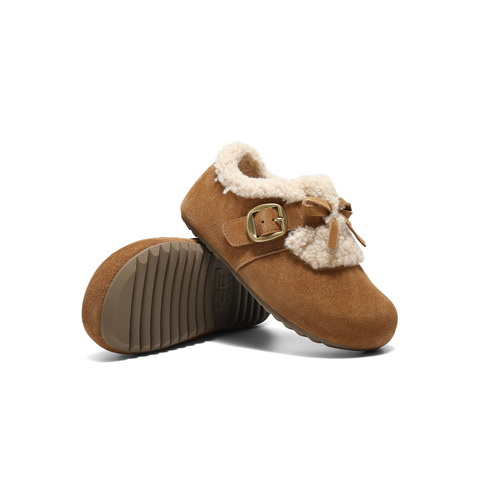 百丽复古毛毛吐司鞋童鞋2025冬新加毛保暖舒适休闲鞋84950D85