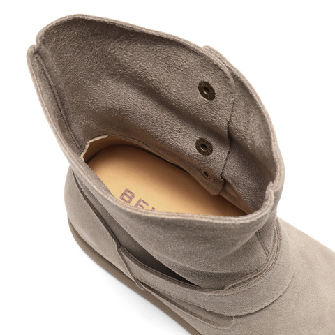 百丽复古绒面时装靴女2025冬新舒适薄底百搭休闲西部靴B2911DD5