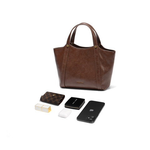 百丽包包女2025冬季新款时尚慵懒菜篮子单肩斜挎托特包X2071DX5