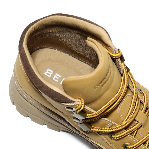 百丽高帮休闲工装靴男士2025新款冬厚底增高马丁靴加绒A2292DD5