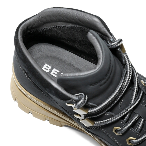 百丽高帮休闲工装靴男士2025新款冬厚底增高马丁靴加绒A2292DD5