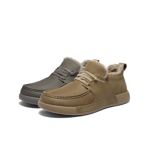 百丽高帮休闲工装鞋男2025新款冬商场款牛皮潮搭保暖短靴8WJ01DD5