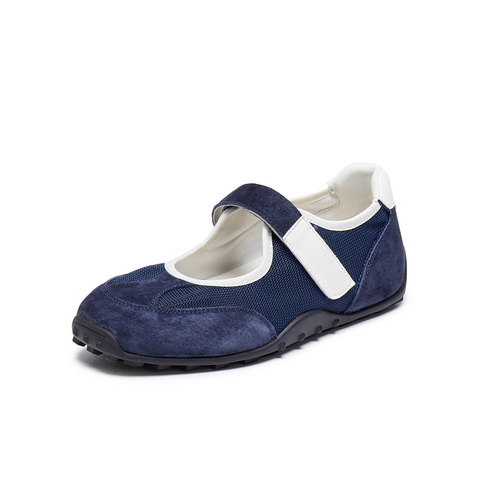 百丽时尚休闲玛丽珍鞋女2025秋新韩系魔术贴浅口休闲鞋B2815CQ5