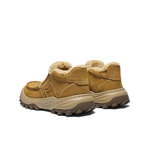 百丽套筒休闲雪地靴男2026新款春季牛皮厚底保暖靴东北靴A2285AD6