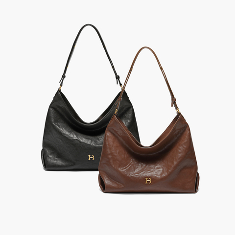 百丽包女25新商场同款手抓纹褶皱肌理HOBO单肩斜挎托特包2067ACX5