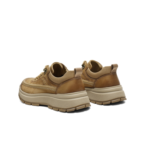 百丽厚底增高休闲鞋男2026新款春季牛皮革户外潮搭工装鞋A2281AM6