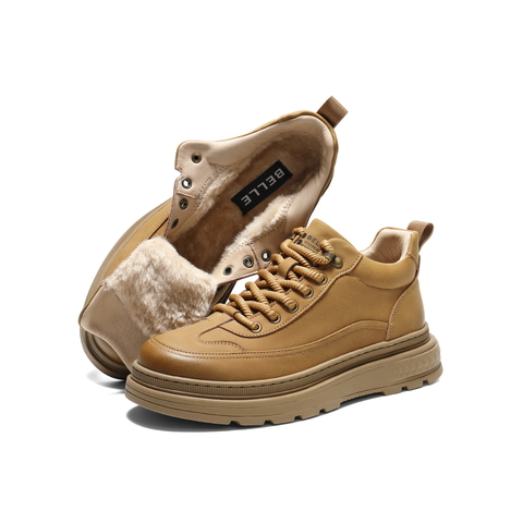 百丽厚底增高休闲鞋男2026新款春季牛皮革户外潮搭工装鞋A2281AM6