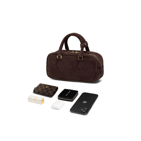 百丽包女2025冬新商场同款复古休闲单肩斜挎手提波士顿包X7471AX6