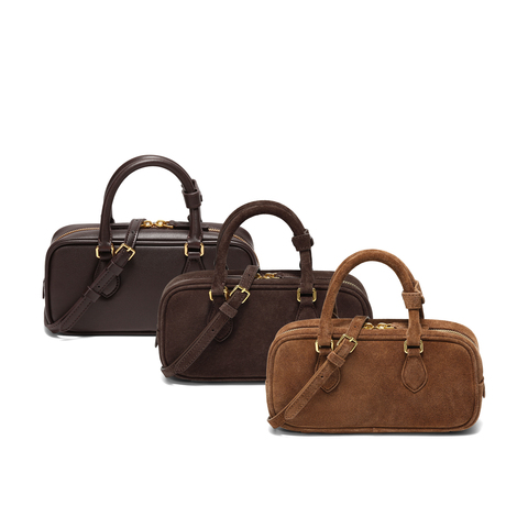 百丽包女2025冬新商场同款复古休闲单肩斜挎手提波士顿包X7471AX6