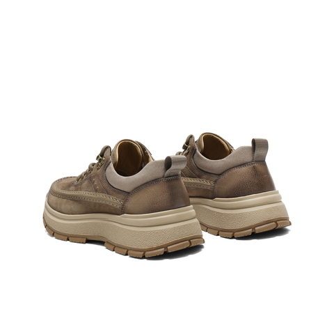 百丽厚底增高休闲鞋男2026新款春季牛皮革户外潮搭工装鞋A2281AM6