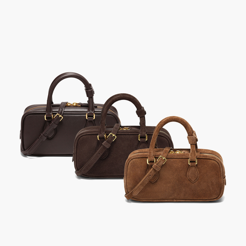 百丽包女2025冬新商场同款复古休闲单肩斜挎手提波士顿包X7471AX6