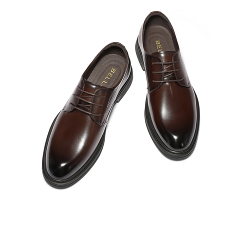 百丽英伦风商务皮鞋男2026新春商场款牛皮革通勤正装皮鞋8YJ01AM6