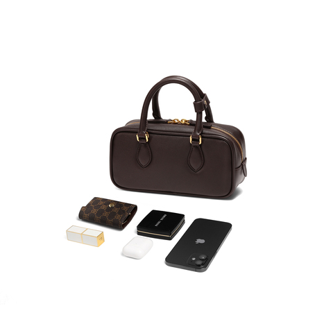 百丽包女2025冬新商场同款复古休闲单肩斜挎手提波士顿包X7471AX6