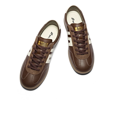 百丽时尚撞色休闲板鞋男2026新款春商场款复古潮搭德训鞋8ZE01AM6