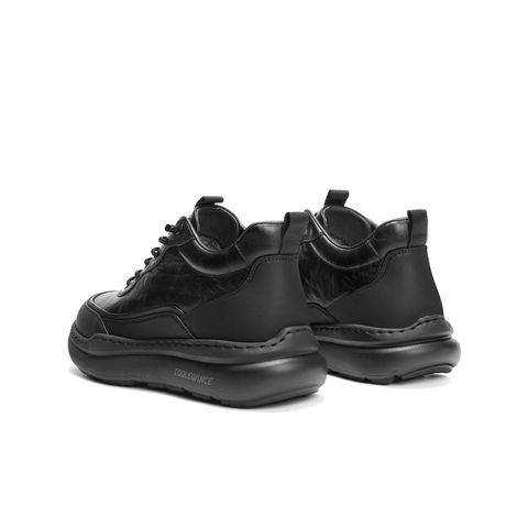 百丽高帮保暖健步鞋男2025新款秋季厚底户外休闲运动鞋A2320AD6