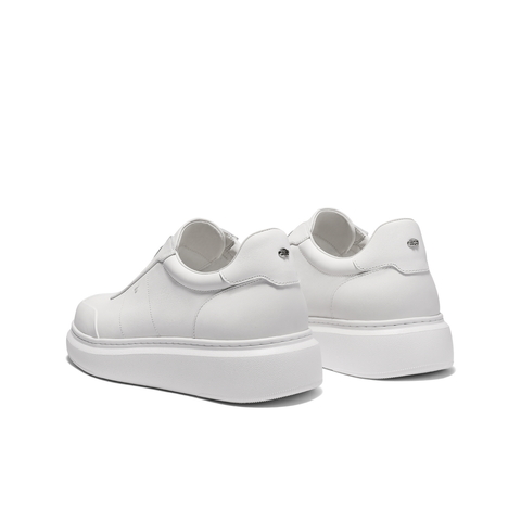 百丽时尚百搭小白鞋男2026新款春牛皮革厚底增高休闲板鞋D5R04AM6