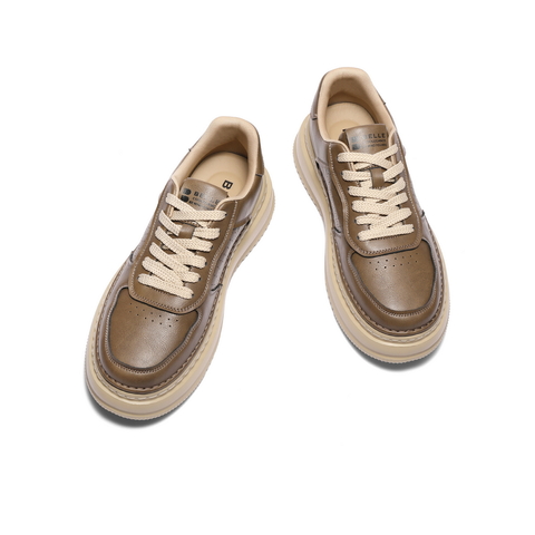 百丽厚底增高休闲板鞋男2026春新商场同款复古潮搭工装鞋8QZ01AM6