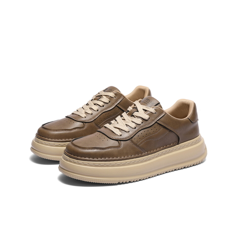 百丽厚底增高休闲板鞋男2026春新商场同款复古潮搭工装鞋8QZ01AM6