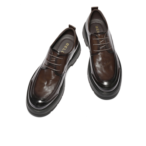 百丽厚底商务鞋男2026新款春商场款牛皮革上班鞋休闲皮鞋8ZM01AM6