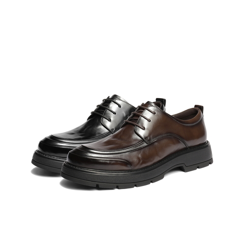 百丽厚底商务鞋男2026新款春商场款牛皮革上班鞋休闲皮鞋8ZM01AM6