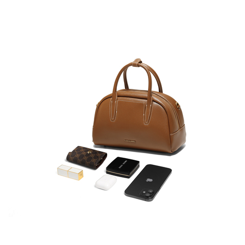 百丽包女25冬商场同款简约百搭牛皮单肩斜挎手提波士顿包BL881AX6