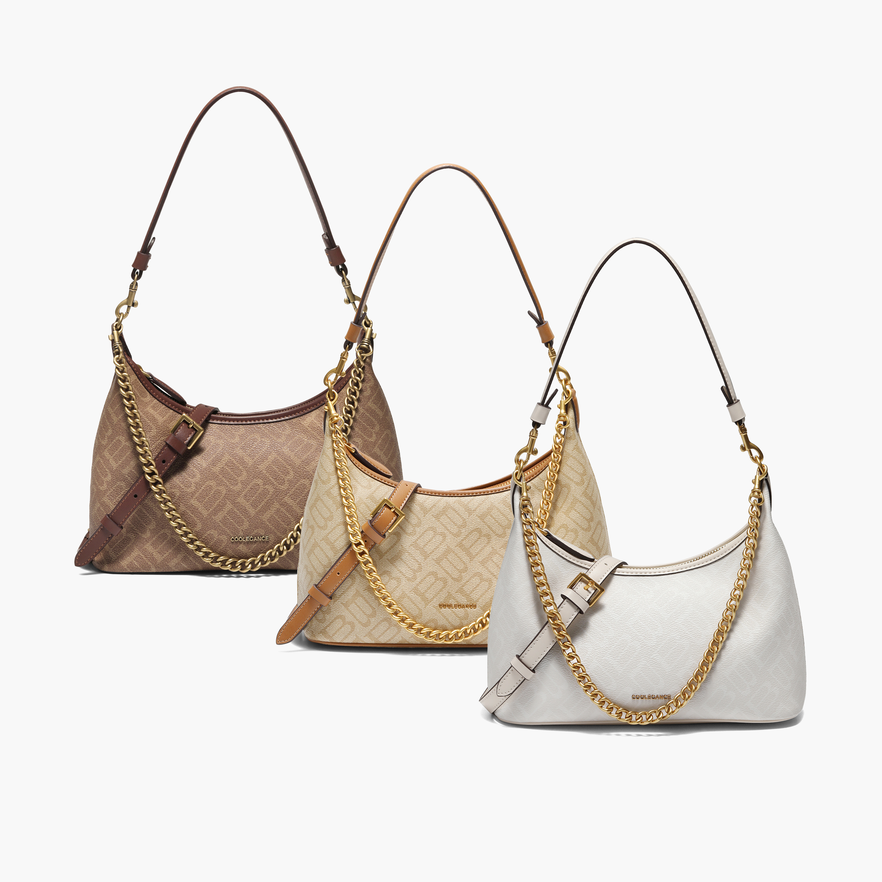 百丽包包女2025秋季新品复古通勤海鸥老花单肩斜挎腋下包XX7424AX6