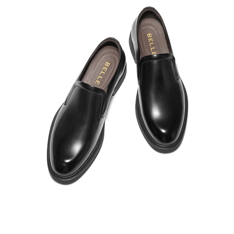 百丽一脚蹬商务鞋男士2026新款春季商场款牛皮革正装皮鞋8YJ02AM6