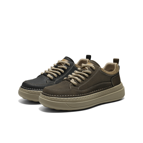 百丽复古潮搭休闲鞋男2026新春季商场款厚底增高工装板鞋8ZY01AM6