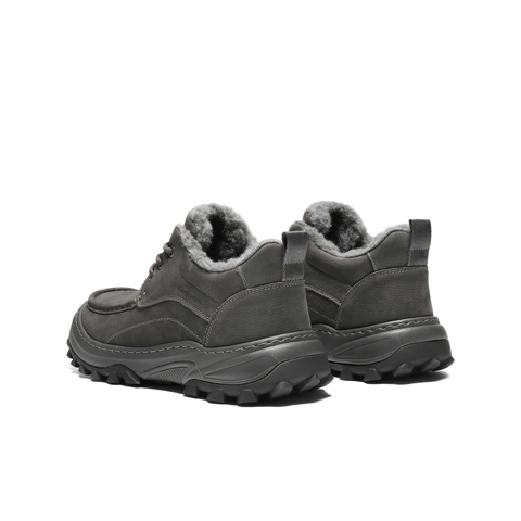 百丽高帮休闲保暖鞋男2026新春季牛皮革厚底潮搭工装短靴A2319AD6