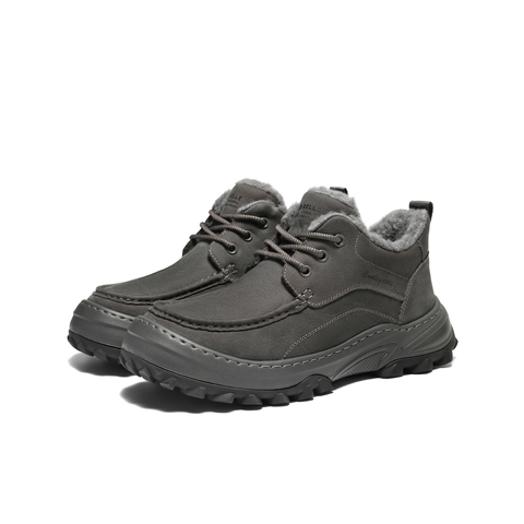 百丽高帮休闲保暖鞋男2026新春季牛皮革厚底潮搭工装短靴A2319AD6