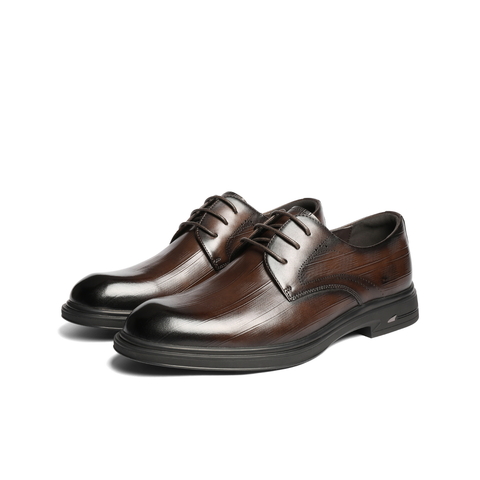 百丽英伦风商务皮鞋男士2026新款春季牛皮革通勤正装皮鞋A2297AM6