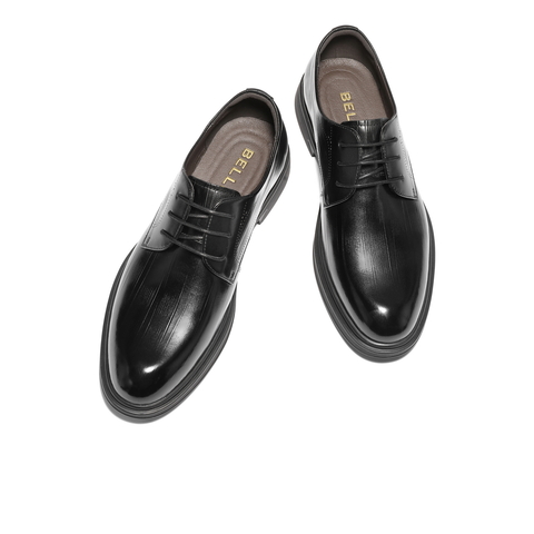 百丽英伦风商务皮鞋男士2026新款春季牛皮革通勤正装皮鞋A2297AM6