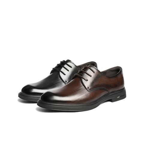 百丽英伦风商务皮鞋男士2026新款春季牛皮革通勤正装皮鞋A2297AM6