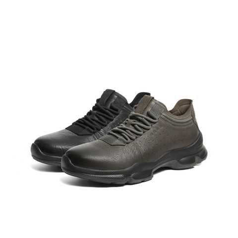 百丽厚底增高健步鞋男2026新款春抓纹牛皮户外休闲运动鞋A2215AM6