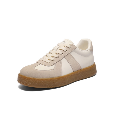 百丽潮搭休闲小白鞋男鞋2026春新复古运动德训鞋撞色板鞋A2223AM6