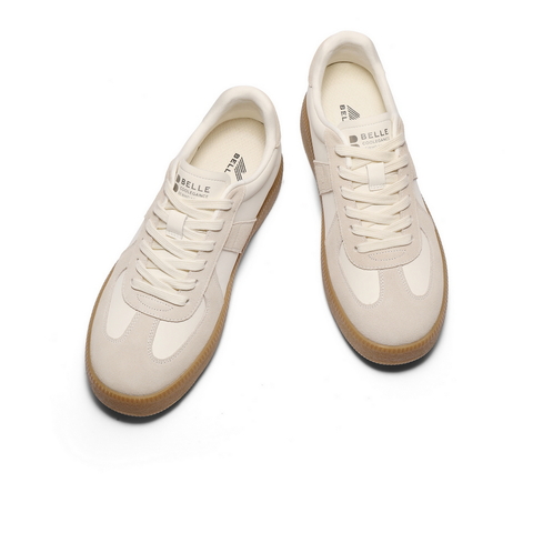 百丽潮搭休闲小白鞋男鞋2026春新复古运动德训鞋撞色板鞋A2223AM6