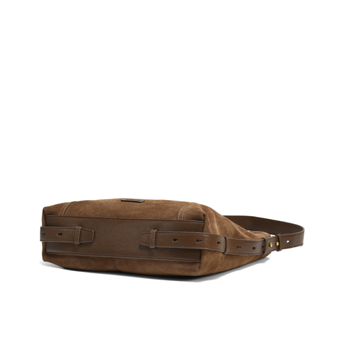 百丽女包25冬流浪摩卡升级版中号反绒麂皮hobo包托特包Z9411AX6