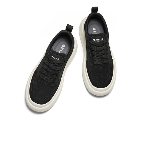 百丽厚底增高休闲板鞋男2026新款夏季舒适潮搭时尚帆布鞋A2330BM6