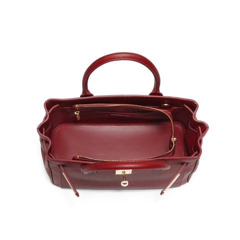 百丽包女25冬商场同款质感通勤真皮铂金包单肩斜挎手提包X7348AX6