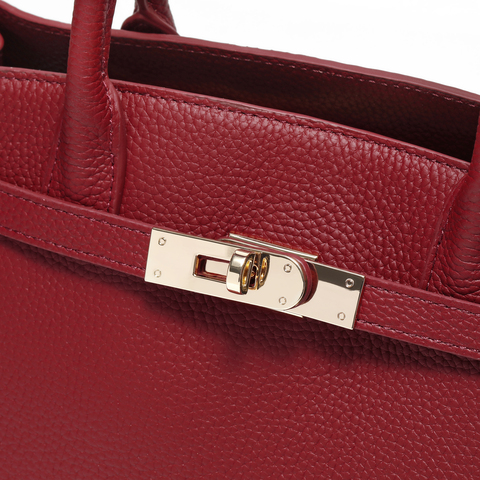 百丽包女25冬商场同款质感通勤真皮铂金包单肩斜挎手提包X7348AX6