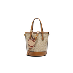 百丽包包女2026新商场同款复古休闲单肩斜挎手提水桶包X7502AX6