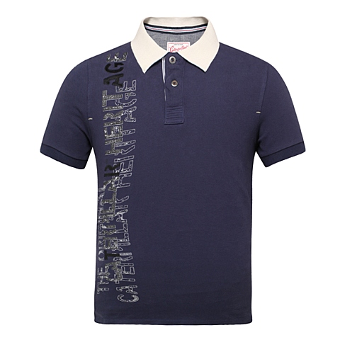 cat/卡特 专柜同款 男装深军蓝短袖翻领t恤cc1mpssp171a78