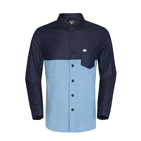 CAT/卡特秋冬  男子 深蓝长袖衬衣I432