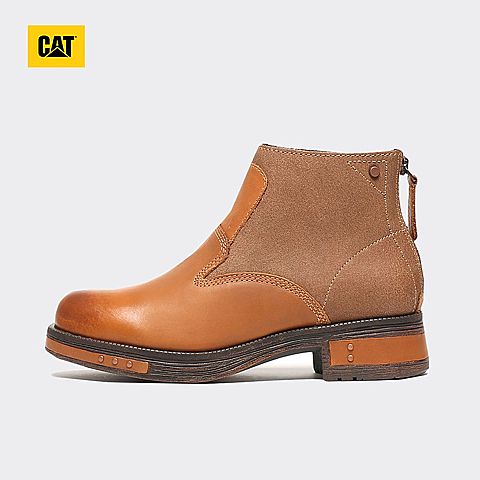 CAT卡特 专柜同款 女子棕黄色牛皮革/牛剖层革休闲鞋P308989F3UDR29
