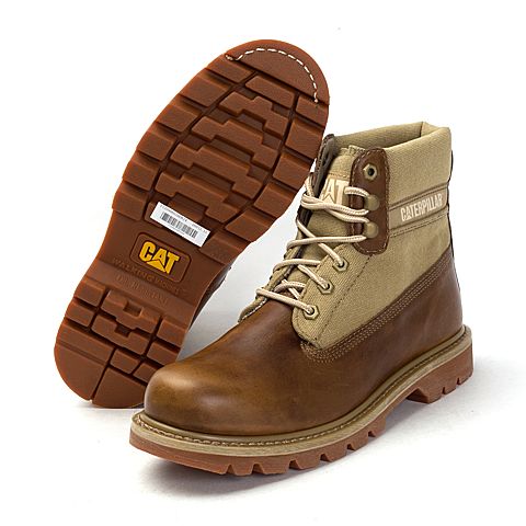 CAT/卡特春夏深卡其牛皮/织物男休闲鞋粗犷装备(Rugged)P720905G1BDR39