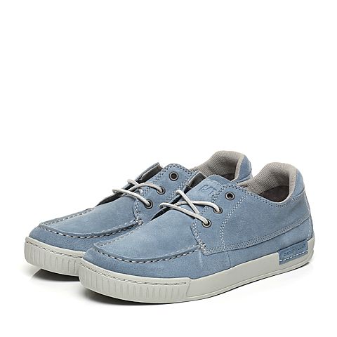 CAT/卡特春夏浅蓝色牛剖层革男户外休闲鞋P719801G1FMC73