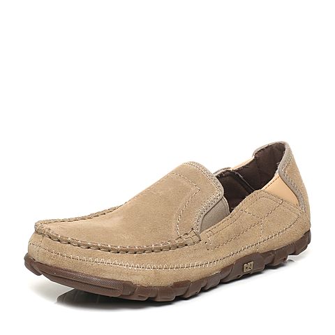 CAT/卡特春夏季杏黄色牛剖层革/合成革/织物男户外休闲鞋休闲装备(Casual)P714832G1EMS49